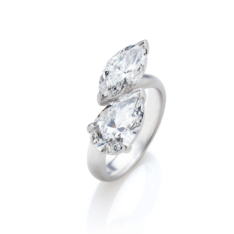 Open Open oro bianco pear marquise