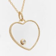 Collier médaillon coeur crystal Vue 2