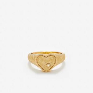 Pierścionek Yvonne Léon Mini Coeur Matte Gold