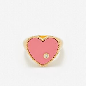 Pierścionek Yvonne Léon Coeur Coral Pink
